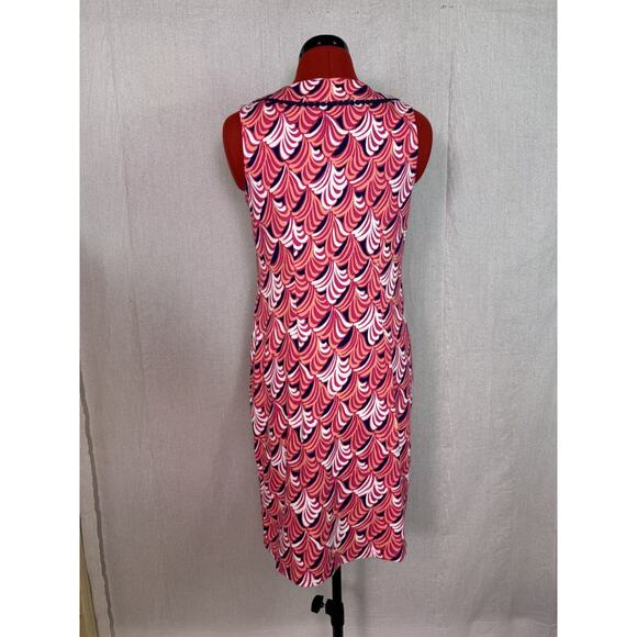 Talbots Womens Size XS Pink White Sleeveless Printed Shift Dress Cotton D213 - Picture 4 of 10